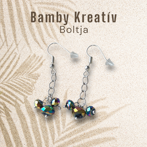 Csiszolt fánk gyöngy fülbevaló, Ékszer, Fülbevaló, Lógó fülbevaló, Gyöngyfűzés, gyöngyhímzés, MESKA