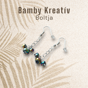 Csiszolt fánk gyöngy fülbevaló - ékszer - fülbevaló - lógó fülbevaló - Meska.hu