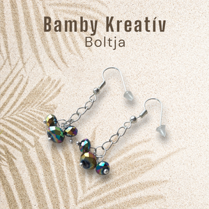 Csiszolt fánk gyöngy fülbevaló - ékszer - fülbevaló - lógó fülbevaló - Meska.hu