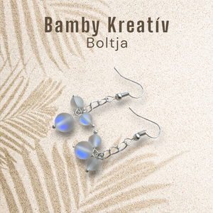 Holdkő gyöngy fülbevaló - ékszer - fülbevaló - lógó fülbevaló - Meska.hu