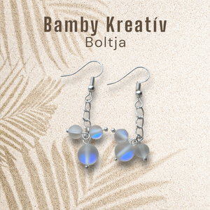 Holdkő gyöngy fülbevaló - ékszer - fülbevaló - lógó fülbevaló - Meska.hu