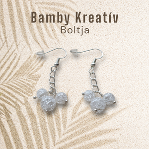 Hegyikristály gyöngy fülbevaló - ékszer - fülbevaló - lógó fülbevaló - Meska.hu