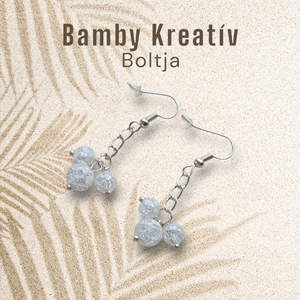 Hegyikristály gyöngy fülbevaló - ékszer - fülbevaló - lógó fülbevaló - Meska.hu