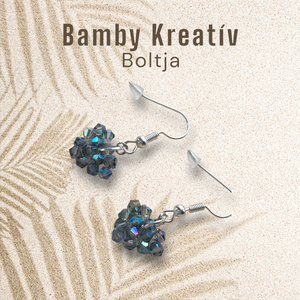 Csiszolt gyöngy fülbevaló - ékszer - fülbevaló - lógó fülbevaló - Meska.hu