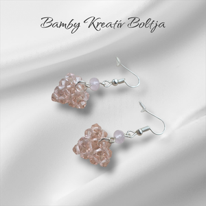 Csiszolt gyöngy fülbevaló - ékszer - fülbevaló - lógó fülbevaló - Meska.hu