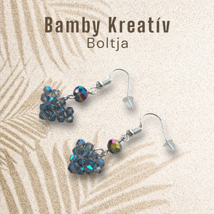 Csiszolt gyöngy fülbevaló, Ékszer, Fülbevaló, Lógó fülbevaló, Gyöngyfűzés, gyöngyhímzés, MESKA