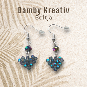 Csiszolt gyöngy fülbevaló - ékszer - fülbevaló - lógó fülbevaló - Meska.hu