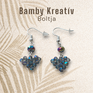 Csiszolt gyöngy fülbevaló - ékszer - fülbevaló - lógó fülbevaló - Meska.hu