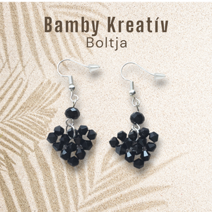 Csiszolt gyöngy fülbevaló, Ékszer, Fülbevaló, Lógó fülbevaló, Gyöngyfűzés, gyöngyhímzés, MESKA