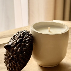 Illatgyertya makk alakú tégelyben sült alma - Meska.hu