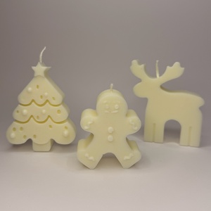 Fenyőfa, szarvas és mézi alakú szójaviasz gyertya, Otthon & Életmód, Gyertya, illat, aroma, Gyertya, Gyertya-, mécseskészítés, MESKA