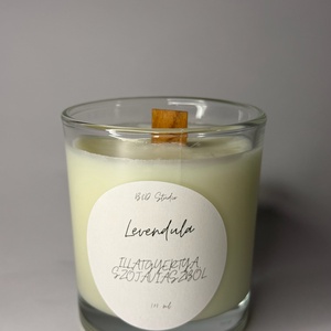 Levendula illatgyertya szójaviaszból - INGYENES FOXPOST ÉS SAMEDAY SZÁLLÍTÁS, Otthon & Életmód, Gyertya, illat, aroma, Gyertya, Gyertya-, mécseskészítés, MESKA