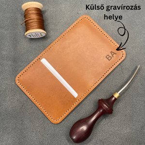 Apák napi gravírozott kártyatartó - világosbarna Buttero - táska & tok - pénztárca & más tok - pénztárca - férfi pénztárca - Meska.hu