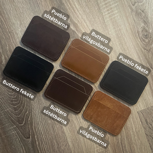 Elegáns férfi kártyatartó sötétbarna matt marhabőrből - apák napja ajándék - gravírozással - táska & tok - pénztárca & más tok - kártyatartó & irattartó - Meska.hu