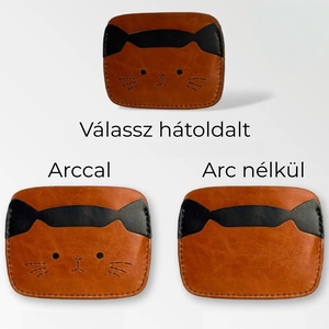 Cicás kártyatartó többféle arccal - gravírozással - táska & tok - pénztárca & más tok - kártyatartó & irattartó - Meska.hu