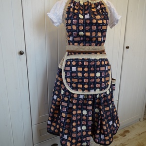 Bonbonos, csokoládé mintás kötény szett, Otthon & Életmód, Konyhafelszerelés, tálalás, Konyhai textil, Kötény, Varrás, Patchwork, foltvarrás, MESKA