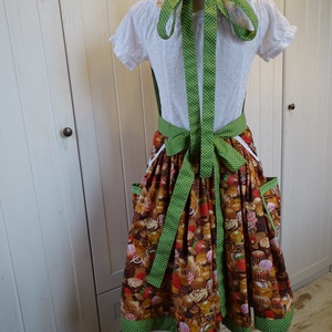 csokoládé mintás 2 darabos kötény szett - otthon & életmód - konyhafelszerelés, tálalás - konyhai textil - kötény - Meska.hu