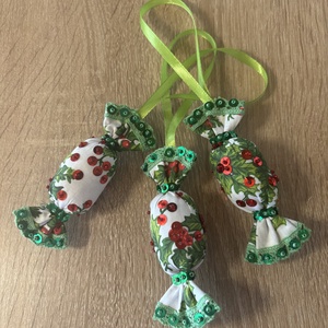 Adventi  textil szaloncukor - karácsony - karácsonyi lakásdekoráció - karácsonyfadíszek - Meska.hu