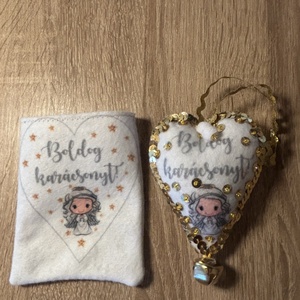 Angyalkás karácsonyfadísz - karácsony - karácsonyi lakásdekoráció - karácsonyfadíszek - Meska.hu