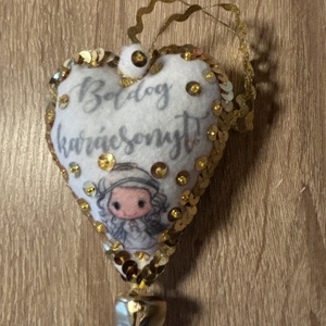 Angyalkás karácsonyfadísz - karácsony - karácsonyi lakásdekoráció - karácsonyfadíszek - Meska.hu