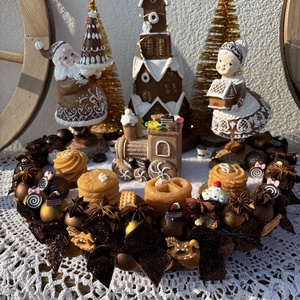 Adventi mézeskalács asztali dísz - karácsony - adventi díszek - adventi asztaldísz - Meska.hu