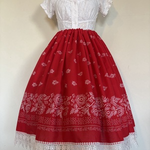 Kékfestő, bordűrös, néptáncos, magyaros, népviseleti, folklór szoknya - ruha & divat - női ruha - szoknya - Meska.hu