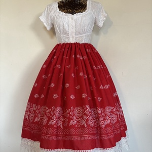 Kékfestő, bordűrös, néptáncos, magyaros, népviseleti, folklór szoknya - Meska.hu