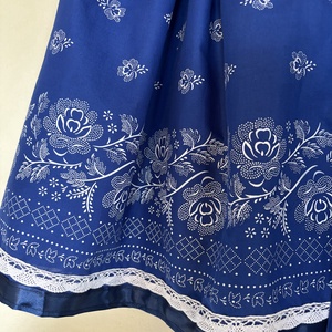 Kékfestő, bordűrös, néptáncos, magyaros, népviseleti, folklór szoknya - ruha & divat - gyerekruha - szoknya - Meska.hu