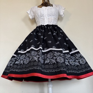 Kékfestő mintás néptáncos, folklór szoknya, Ruha & Divat, Női ruha, Szoknya, Varrás, MESKA