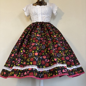 Kalocsai mintás néptáncos, folklór , néptáncos szoknya - Meska.hu