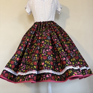 Kalocsai mintás néptáncos, folklór , néptáncos szoknya - ruha & divat - női ruha - szoknya - Meska.hu