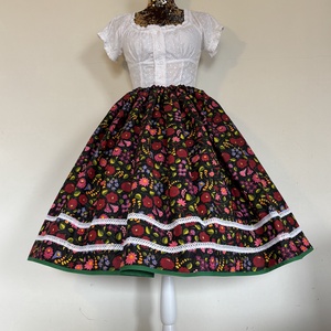 Kalocsai mintás folklór, néptáncos szoknya - ruha & divat - női ruha - szoknya - Meska.hu