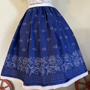 Kékfestő jellegű néptáncos, folklór szoknya - ruha & divat - női ruha - szoknya - Meska.hu