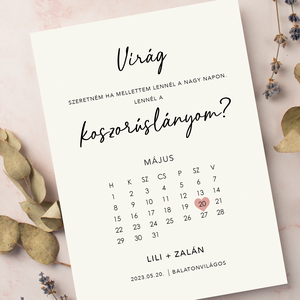 Koszorúslány vagy tanú felkérő kártya, Esküvő, Meghívó & Kártya, Koszorúslány felkérő, Fotó, grafika, rajz, illusztráció, Papírművészet, MESKA