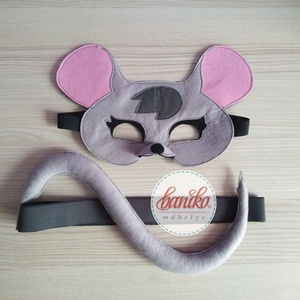 Szürke cica álarc és farok farsangi, halloweeni jelmezhez több színben - KÉSZLETEN -  - Meska.hu