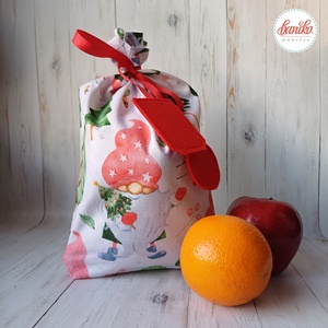 Színes manós textil mikulászsák a piros celofán zacskó helyett - kérdd nevesítve!, Karácsony, Mikulás, Mikulás zsák, Varrás, MESKA