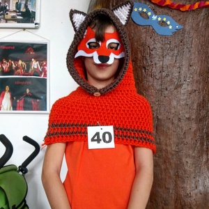 Róka álarc és farok farsangi, halloweeni jelmezhez - ruha & divat - jelmez & álarc - jelmez - Meska.hu