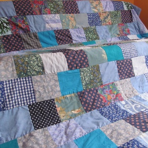 kék patchwork takaró -  - Meska.hu