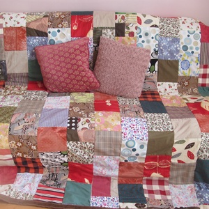 színes kockák kavalkádja patchwork takaró - otthon & életmód - lakástextil - ágytakaró - Meska.hu