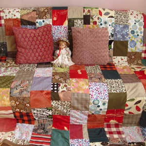 színes kockák kavalkádja patchwork takaró - otthon & életmód - lakástextil - ágytakaró - Meska.hu