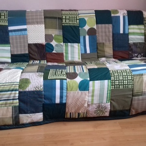 A zöld újabb 50 árnyalata, Otthon & Lakás, Lakástextil, Ágytakaró, Patchwork, foltvarrás, Varrás, Meska