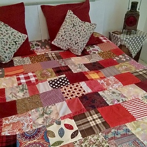 Patchwork takaró Vadvirág kérésére - otthon & életmód - lakástextil - ágytakaró - Meska.hu