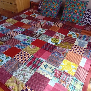 Kockás patchwork - otthon & életmód - lakástextil - ágytakaró - Meska.hu