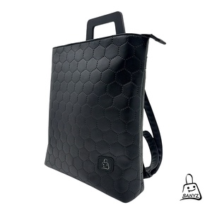 Steppelt fekete hátitáska � A4-es méretű, jól pakolható, kézműves táska  - táska & tok - hátizsák - hátizsák - Meska.hu