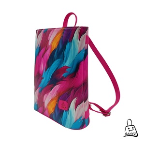 Színes tollmintás női hátitáska � A4-es, jól pakolható, kézműves darab  - Meska.hu