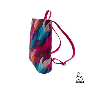 Színes tollmintás női hátitáska � A4-es, jól pakolható, kézműves darab  - táska & tok - hátizsák - hátizsák - Meska.hu