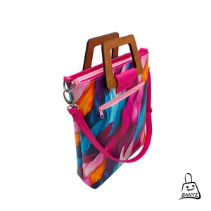 Színes tollas mintás kézi- és válltáska � kézműves Banyz táska - táska & tok - kézitáska & válltáska - kézitáska - Meska.hu