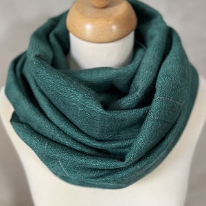 Kézzel szőtt merinó gyapjú sál - Türkíz - ruha & divat - sál, sapka, kendő - sál - Meska.hu
