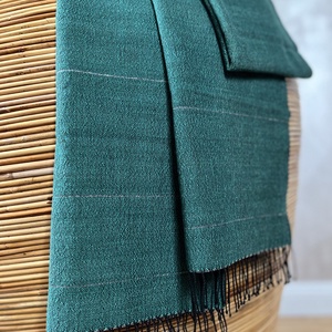 Kézzel szőtt merinó gyapjú sál - Türkíz - ruha & divat - sál, sapka, kendő - sál - Meska.hu