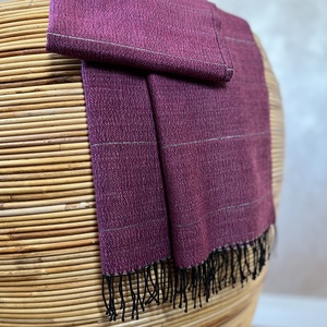 Kézzel szőtt merinó gyapjú sál - Pink - ruha & divat - sál, sapka, kendő - sál - Meska.hu